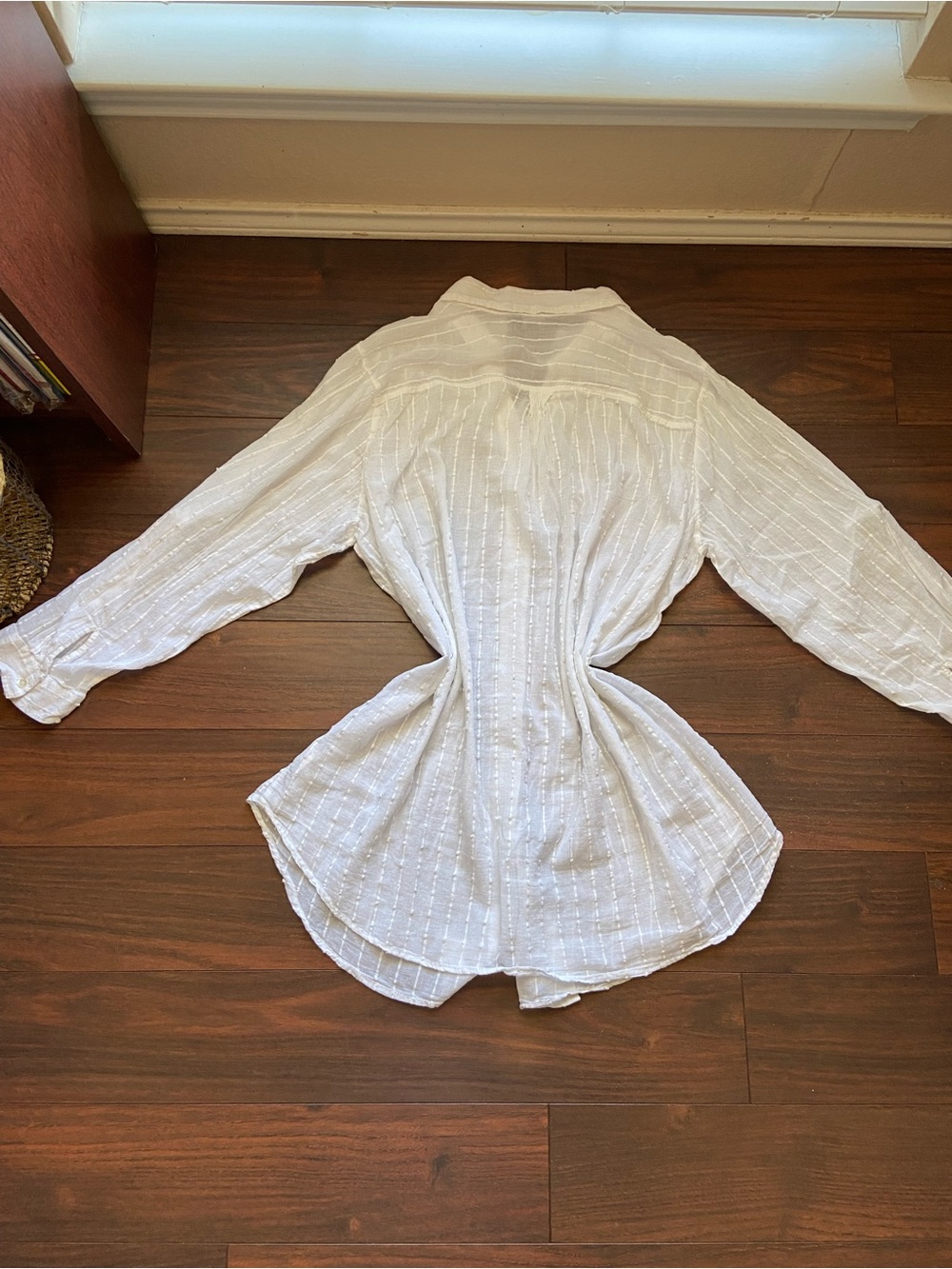 CLUB Z COLLECTION COTTON MOTHER OF PEARL BUTTON FRONT LONG SLEEVE TOP WOMEN 3X
